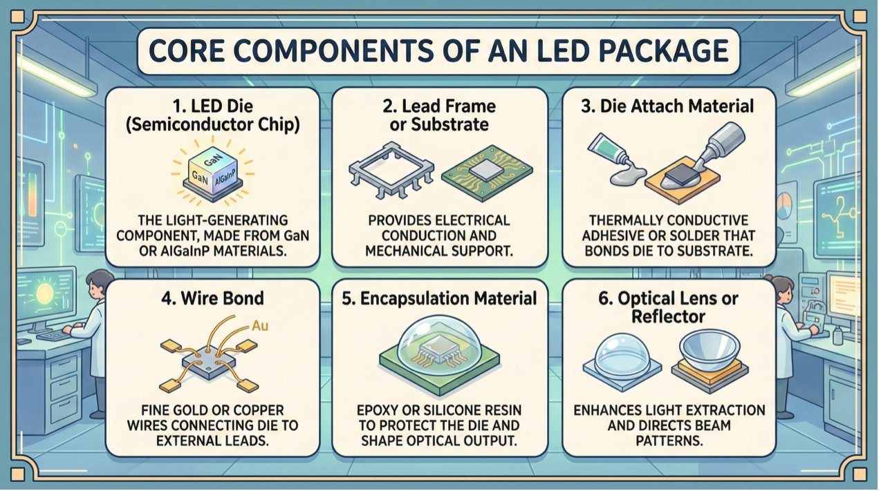 Core Components of an LED Package Core Components of an LED Package